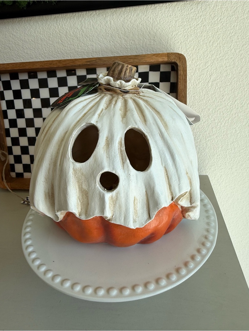 Pumpkin Ghost Costume Decoration - White and Orange